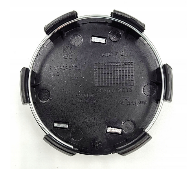 Set 4 Capace Peugeot 60mm black silver din plastic pentru jante aliaj [4]
