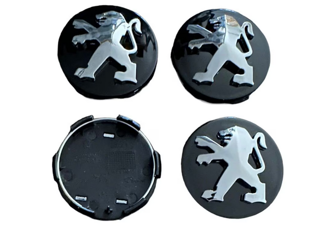 Set 4 Capace Peugeot 60mm black silver din plastic pentru jante aliaj [2]