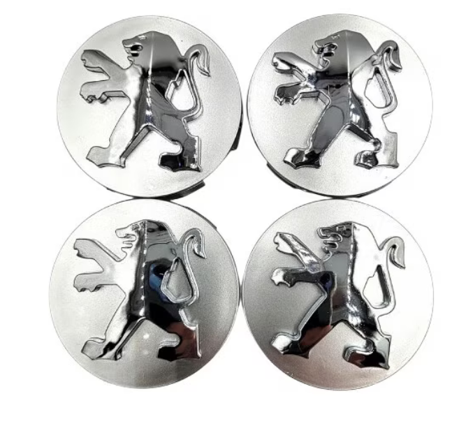 Set 4 Capace Peugeot 60mm black silver din plastic pentru jante aliaj [1]