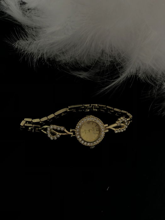 Set simplu 3 buc pentru femei ceas, doi cercei, colier, cutie roz [4]