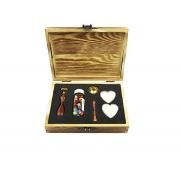 Set stampila + ceara + lingura in cutie de lemn gravat [1]