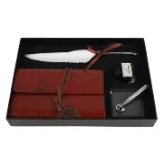 Set Stilou cu pana si suport, si carnet de piele retro de lux [1]