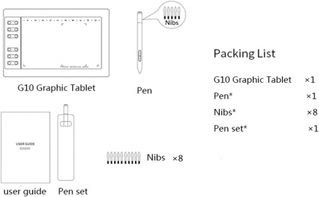 10moons G10 Tabletă cu stilou de 10 * 6 inci cu 12 taste Express și 10 taste media Tabletă grafică pentru desen cu 8192 de niveluri Stilo pasiv acceptat Android [6]