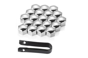 Accesorii Exterior Auto - Set 20 capace prezoane plus cheie de scos capacele, argintii