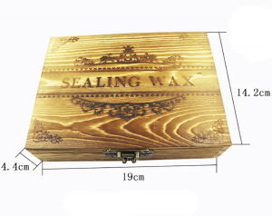 Set stampila + ceara + lingura in cutie de lemn gravat [1]