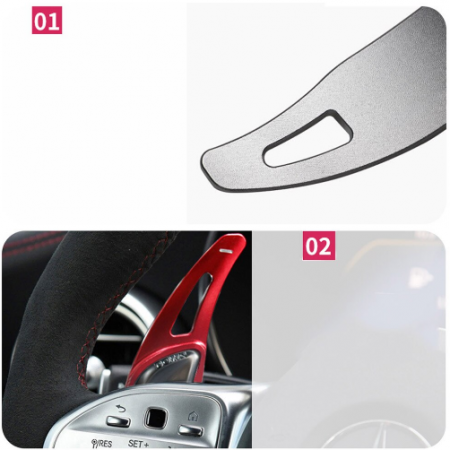 Set 2 padele volan pentru Mercedes-Benz AMG 2015-2019 W176 A45 CLA45 C63 , Shift Paddle [4]