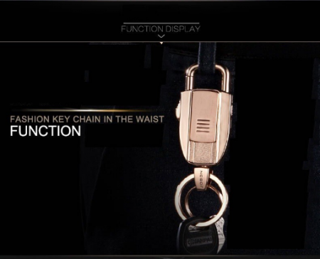 Breloc multifunctional tip bricheta cu incarcare usb, zinc roz prafuit [5]