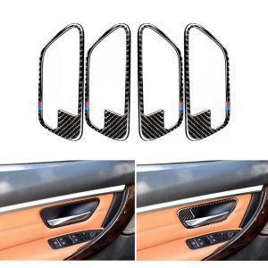 Accesorii interior auto - set 4 ornamente fibră de carbon pentru BMW culoare M
