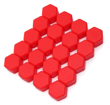 Set 20 capace prezoane din silicon colorate 17mm rosu [1]