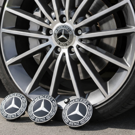 Capace jante plutitoare Mercedes Flat 75mm Full Black [3]