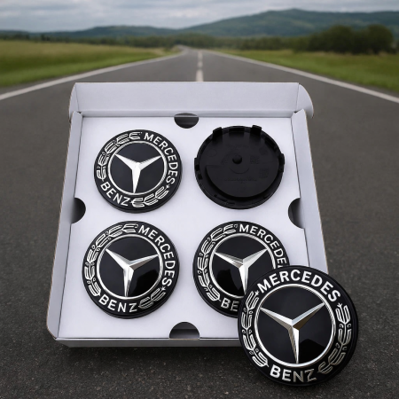 Capace jante plutitoare Mercedes Flat 75mm Full Black [1]
