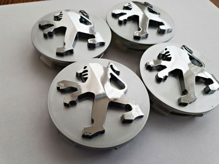 Set 4 Capace Peugeot 60mm black silver din plastic pentru jante aliaj [1]
