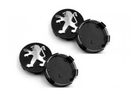 Set 4 Capace Peugeot 60mm black silver din plastic pentru jante aliaj [2]