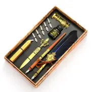 Ștampile - Set stilou si pana cu 5 penite si stampila cu ceara (cadou 12 penite)