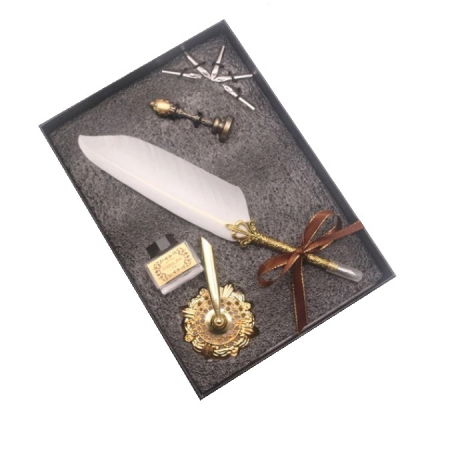 Instrumente de scris premium - Set stilou + stampila (5penite)