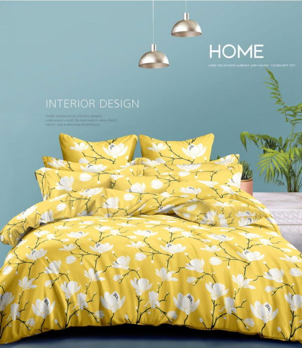 Lenjerie De Pat Din Bumbac Satinat 1 Persoana - White Flowers [1]