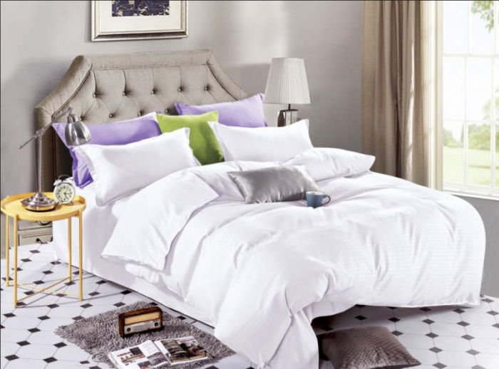 Lenjerie De Pat din Damasc - Alb [1]