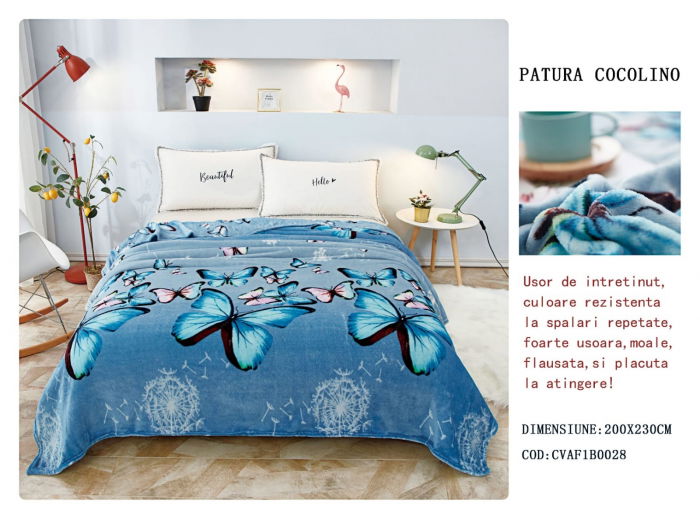 Patura Cocolino - Albastra Cu Fluturi [1]