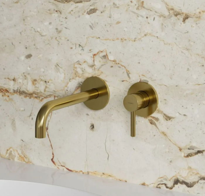 Baterie lavoar încastrată, instalare cu 2 orificii, auriu periat, OMNIRES Y [2]