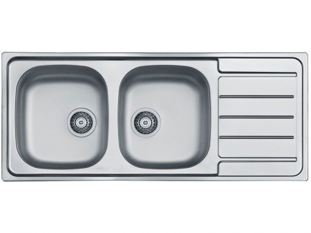Chiuvete bucatarie inox - Chiuveta bucatarie inox cu doua cuve si picurator Alveus Line 100