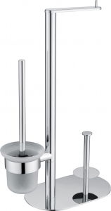 Accesorii toaleta - Suport perie wc multifunctional crom lucios, Deante Round