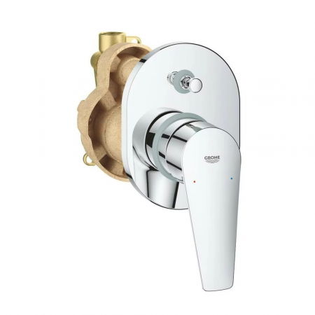Baterii cada - Baterie cada sau dus incastrata crom, corp incastrat inclus, Grohe BauEdge New 2