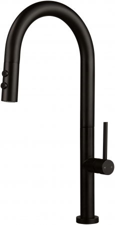 Bucatarie - Baterie chiuveta bucatarie cu dus extractibil Deante Olfato, negru mat