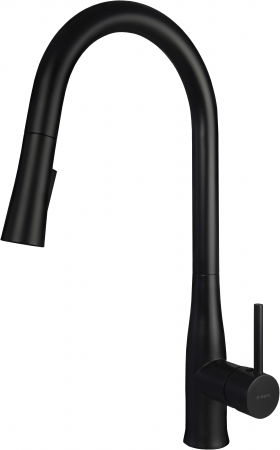 Baterii bucatarie cu dus - Baterie chiuveta bucatarie cu dus extractibil neagra Deante Lukrecja