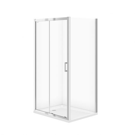 Cabine de dus simple - Cabina de dus dreptunghiulara 100x80 cm Cersanit Basic, crom