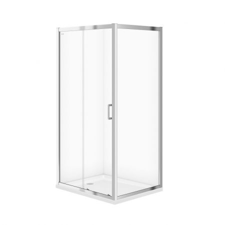 Cabine de dus simple - Cabina de dus dreptunghiulara 100x80 cm Cersanit Arteco, crom