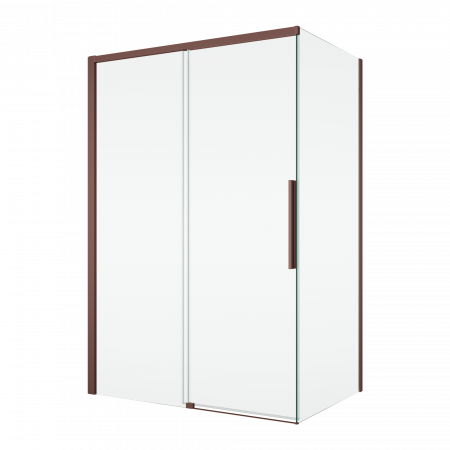 Cabine de dus simple - Cabina dus bordeaux metal 120x80 cm cu usa culisanta, grosime sticla 8 mm, tratament anticalcar, Ronal Oriana