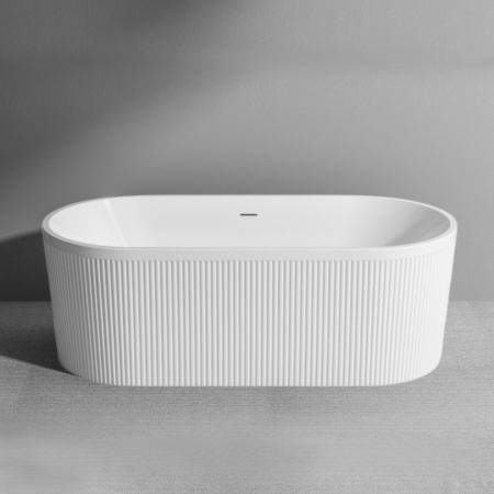 Cazi de baie freestanding - Cada baie freestanding cu riflaje 3D, dimensiune 170 x 75 cm, alb lucios, Scarlet Foglia