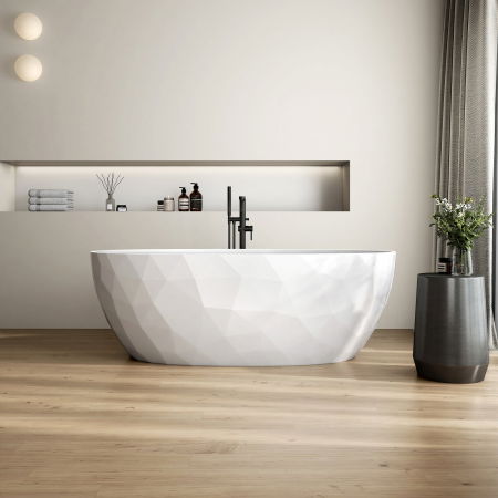 Cazi de baie freestanding - Cada freestanding compozit 3D, ovala 167 x 82 cm, Foglia Ovale