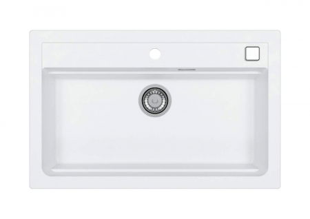 Bucatarie - Chiuveta bucatarie alba, material compozit cu sifon pop-up inclus, Alveus Atrox 40