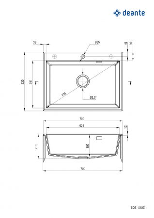 Chiuveta bucatarie compozit gri mat Deante Eridan [1]