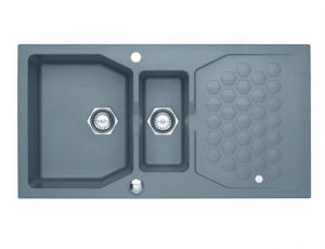 Bucatarie - Chiuveta bucatarie compozit doua cuve gri metalizat Alveus Sensual 70