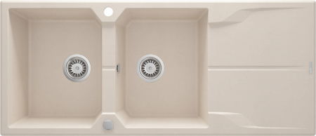 Bucatarie - Chiuveta bucatarie compozit doua cuve cu picurator bej mat Deante Andante