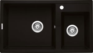 Chiuveta bucatarie compozit doua cuve negru mat Deante Eridan 100 [0]