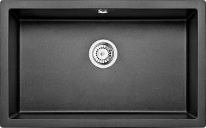 Chiuvete bucatarie compozit - Chiuveta bucatarie compozit sub blat grafit metalic 80 cm Deante Corda