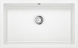 Chiuvete bucatarie compozit - Chiuveta bucatarie compozit sub blat alb mat 80 cm Deante Corda