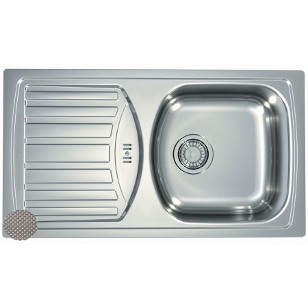 Chiuvete bucatarie inox - Chiuveta bucatarie inox satin cu picurator, cuva dreapta, Alveus Basic 150