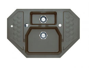 Bucatarie - Chiuveta bucatarie pe colt compozit chocolate metalizat Alveus Sensual 60