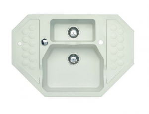 Bucatarie - Chiuveta bucatarie pe colt compozit alb mat Alveus Sensual 60