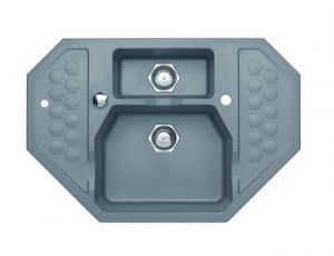 Bucatarie - Chiuveta bucatarie pe colt compozit gri metalizat Alveus Sensual 60