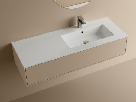 Chiuvete baie - Lavoar din compozit 121 x 46 cm, cu orientare dreapta, Foglia Expo