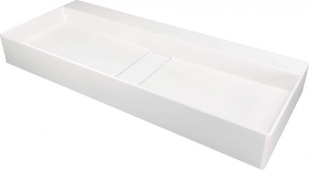 Chiuvete baie - Lavoar din granit, capac scurgere, montare blat, 80x40 cm, alb, Deante Blur