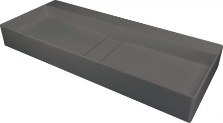 Baie - Lavoar din granit, capac scurgere, montare blat, 80x40 cm, antracit, Deante Blur