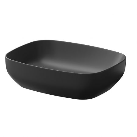 Chiuvete baie - Lavoar pe blat antracit mat 50 cm, dreptunghiular, Cersanit Larga