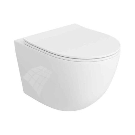 Vase WC - Set vas wc suspendat, tornado, oval, alb, cu capac soft close si quick release, Spectrum  Sierra