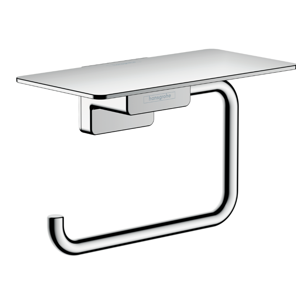 Accesorii toaleta - Suport hartie igienica cu polita, culoare crom Hansgrohe AddStoris 41772000